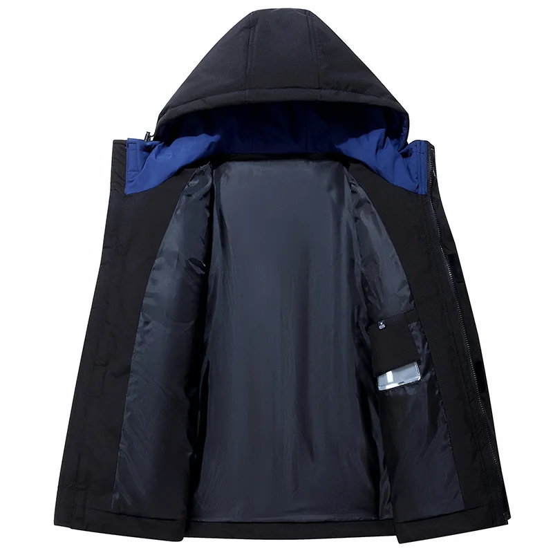 Mens Hooded Duck Down Jackets Man Patchwork Thick Winter Down Coats Male Fashion High Quality Overcoats Keep Warm Outerwear