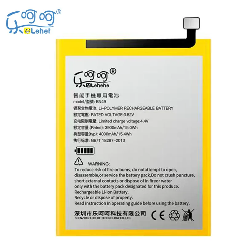 

Original LEHEHE BN49 Battery for Xiaomi Redmi 7A 4000mAh Smartphone Replacement Bateria with Tools Gifts