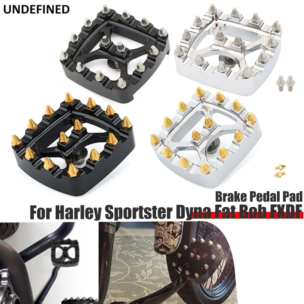 

Brake Pedal Pad Cover MX Offroad Small Footrest Pedal Pad Aluminum For Harley Sportster Dyna Fat Bob FXDF Softail FXSTS XG750