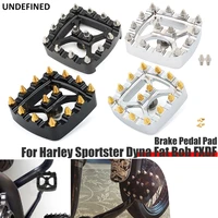 brake pedal pad cover mx offroad small footrest pedal pad aluminum for harley sportster dyna fat bob fxdf softail fxsts xg750