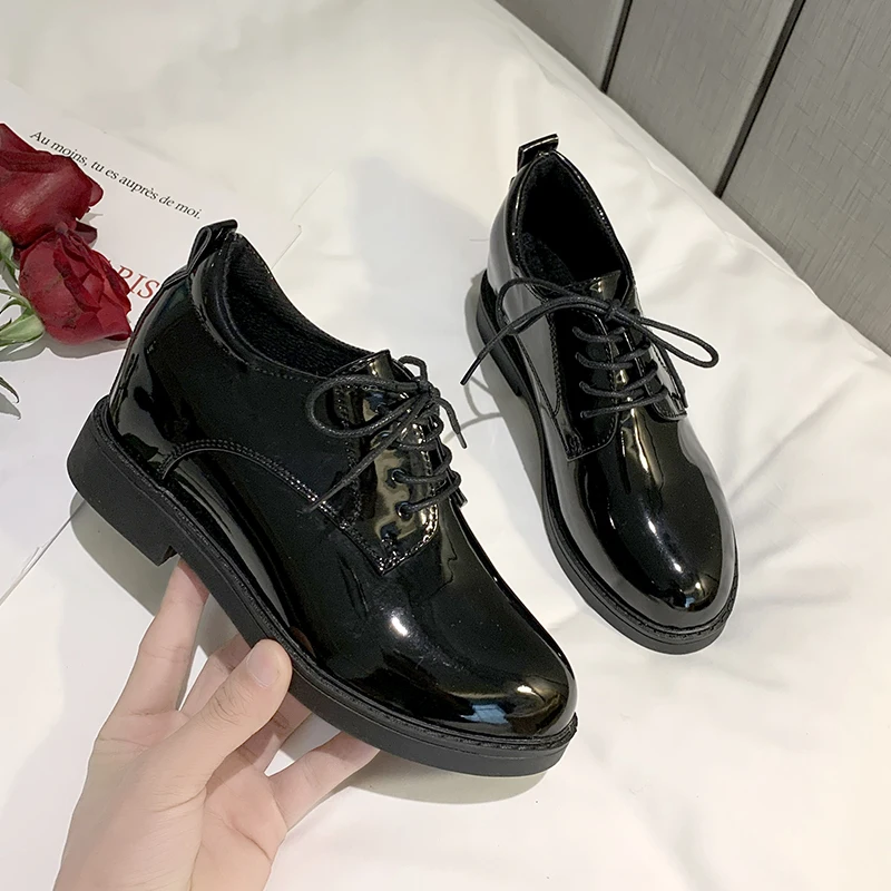 Black Patent Leather Platform Shoes 