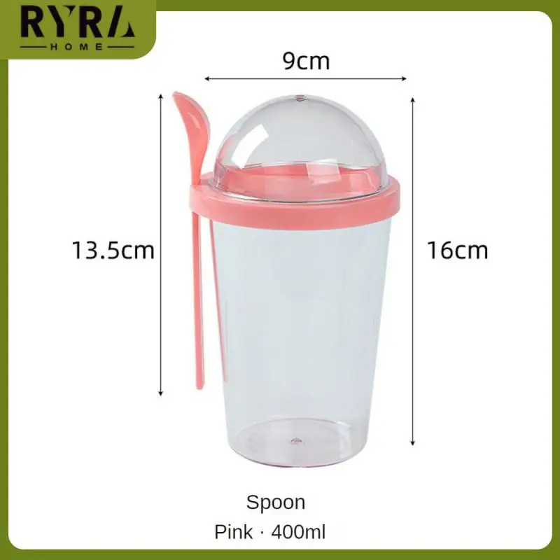 

Fresh Colors Yogurt Cup With Spoon Cover Be Easy To Carry About No Cross Flavor Portable Milk Slimming Cup Dry Wet Separation