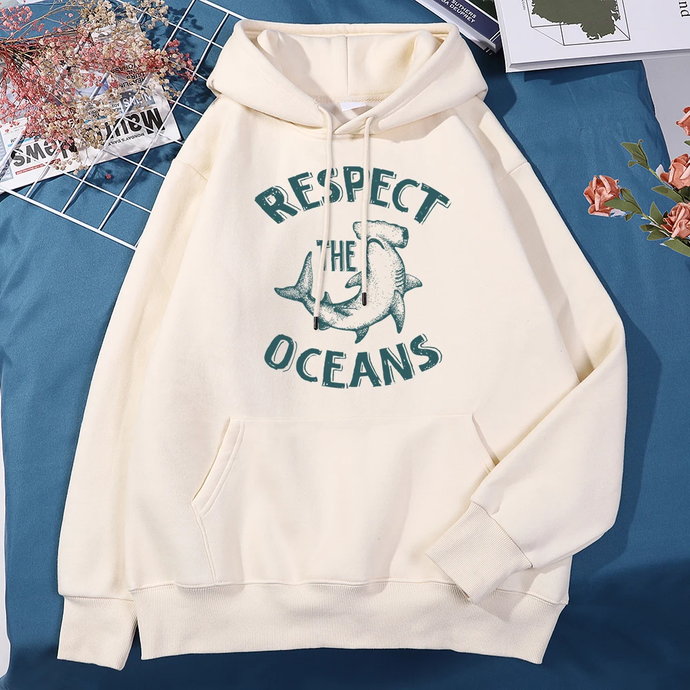 

Respect The Oceans Print Men'S Hoodie Designer Fleece Hooded Hip Hop Comfortable Tracksuit Harajuku Creativity Hoodies For Men