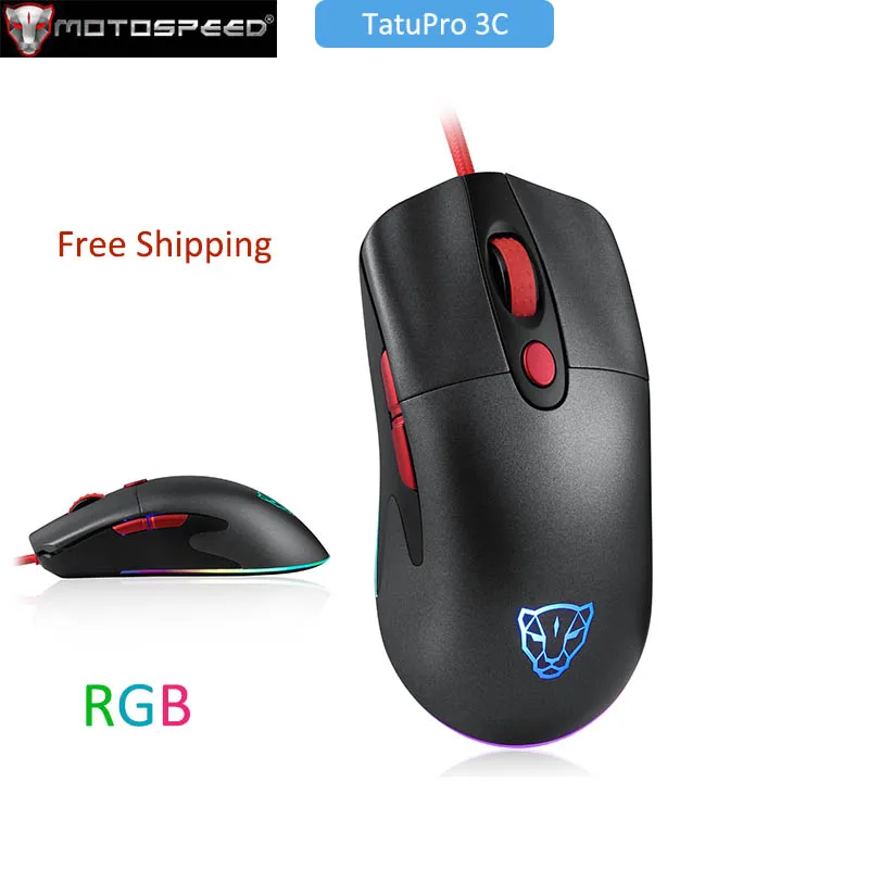 Motospeed V400 оригинальная Оптическая Проводная игровая мышь, RGB подсветка, 6DPI, регулируемая, 6400 DPI, макро программирование, компьютер, ноутбук