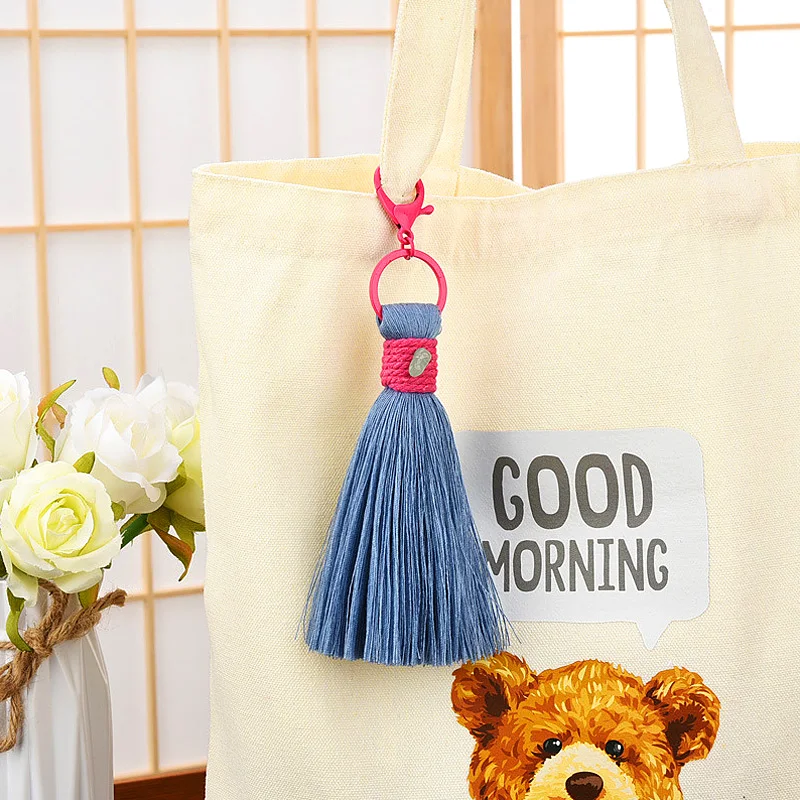 

Classic And Exquisite Handmade Diy Cotton Thread Tassel Pendant Key Chain Bag Pendant With Multi Color Ear Chain Pendant