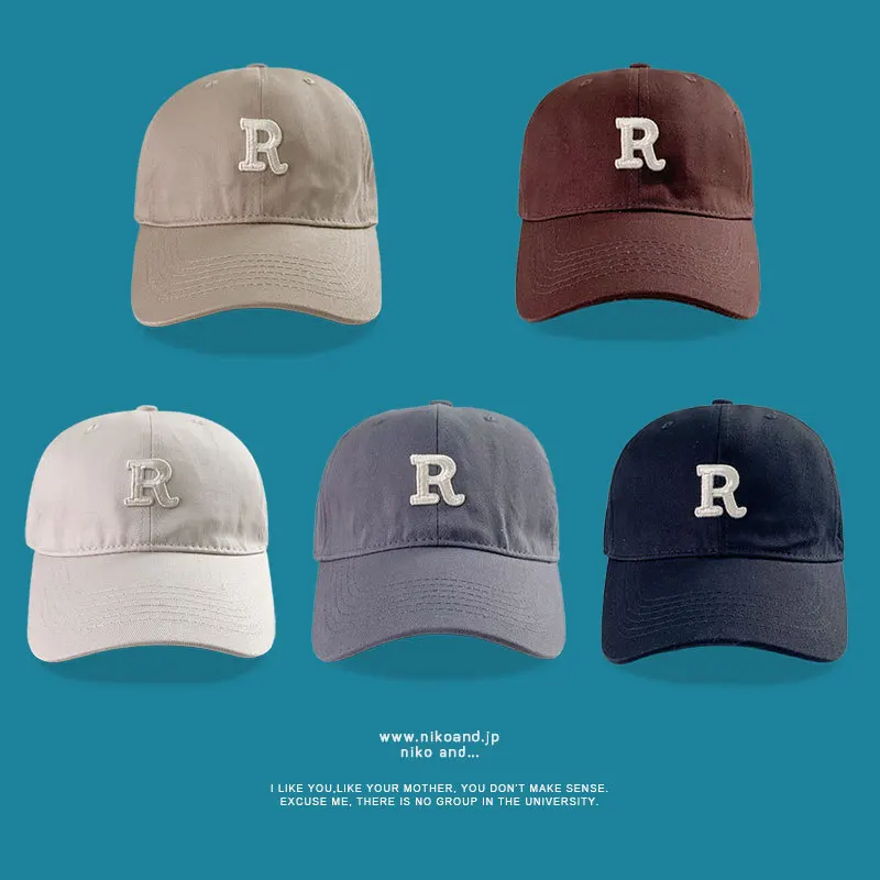 Бейсболка Мужская С Вышивкой Букв R модная Регулируемая дышащая хлопковая кепка