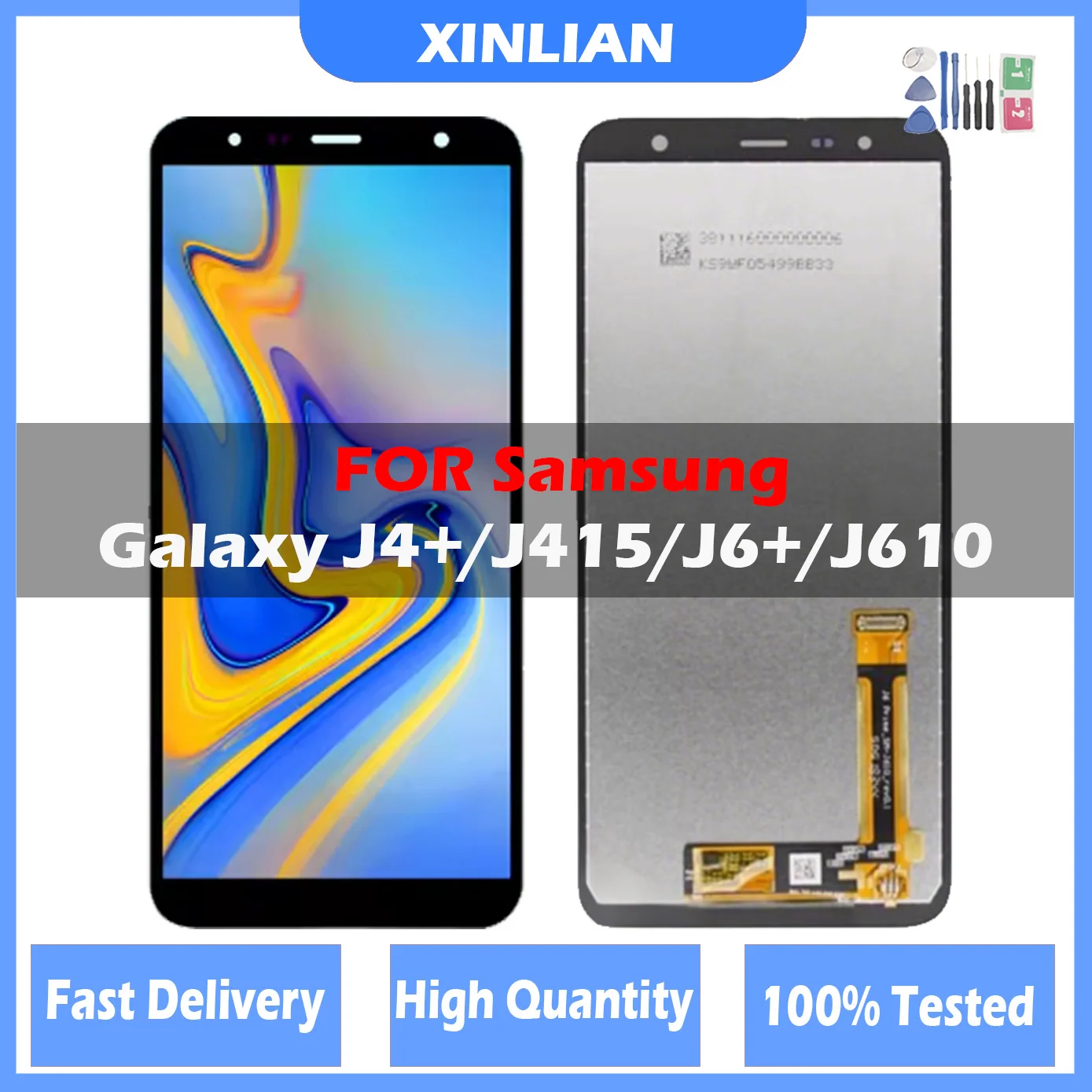Фото Высококачественный ЖК-дисплей для Samsung J4+ 2018 J4 Plus J415 J415F J410 J6 Prime J6 Plus 2018 J610 ЖК-дисплей с сенсорным экраном №1