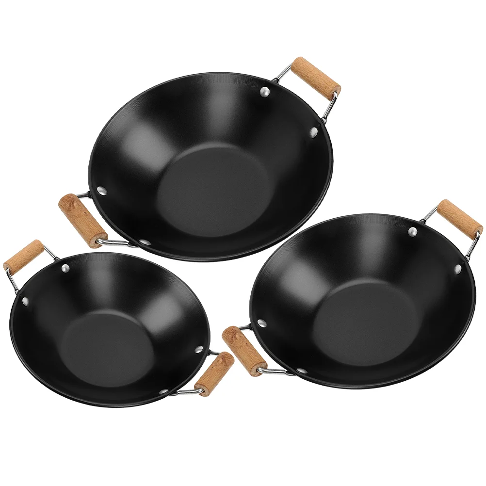 

Stainless Steel Griddle Daily Use Paella Pan Small Wok Dry Pot Cooking Home Cookware