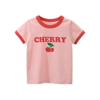 flower t shirt for toddler summer lovely childrens clothing casual short sleeve top clothes infant cute cherry girls cotton tee