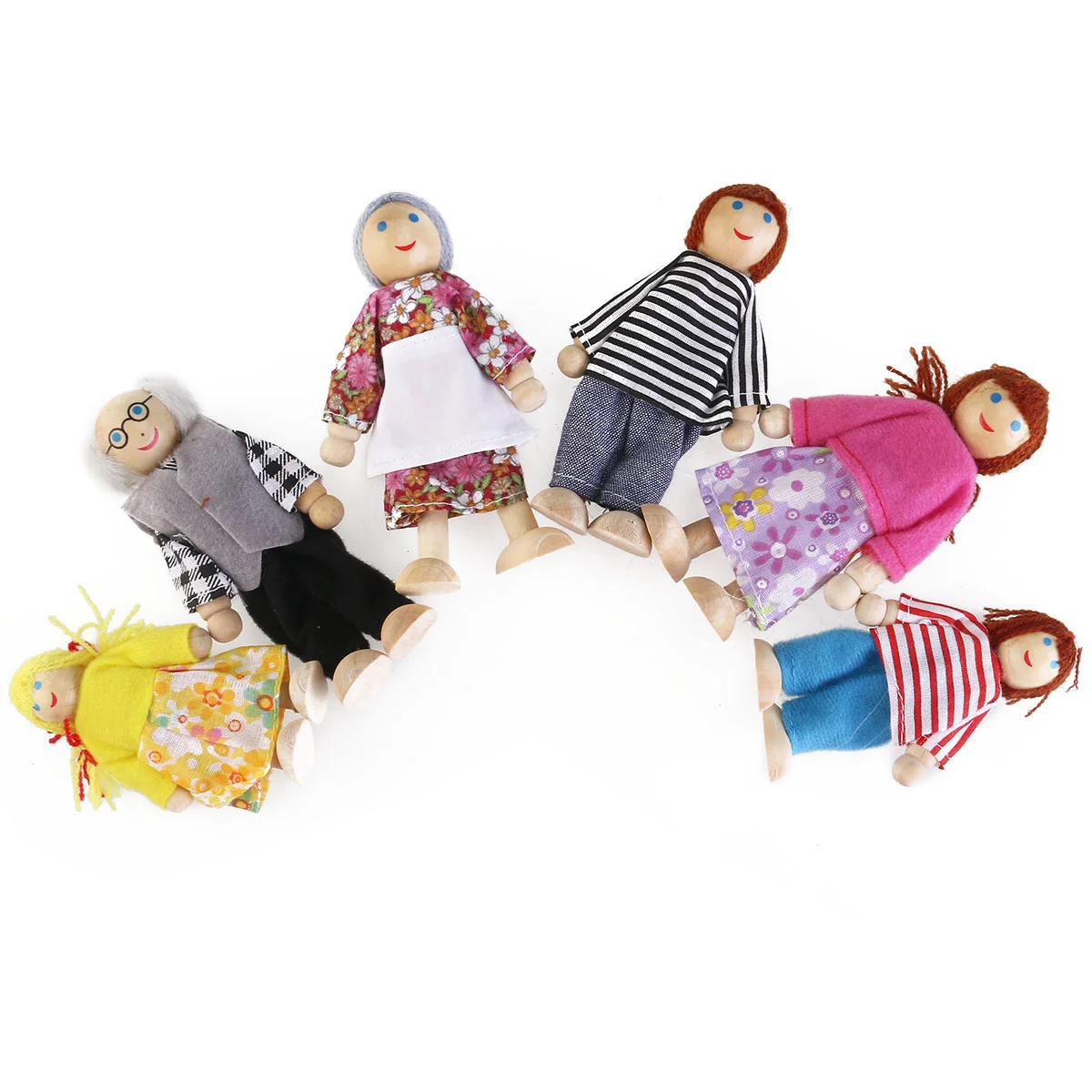 

6 Pcs Wooden Puppet Kids Educational Toys Wooden Toys Grandparents Toddler Toy Baby Wooden Dolls Puppets Kids Toys
