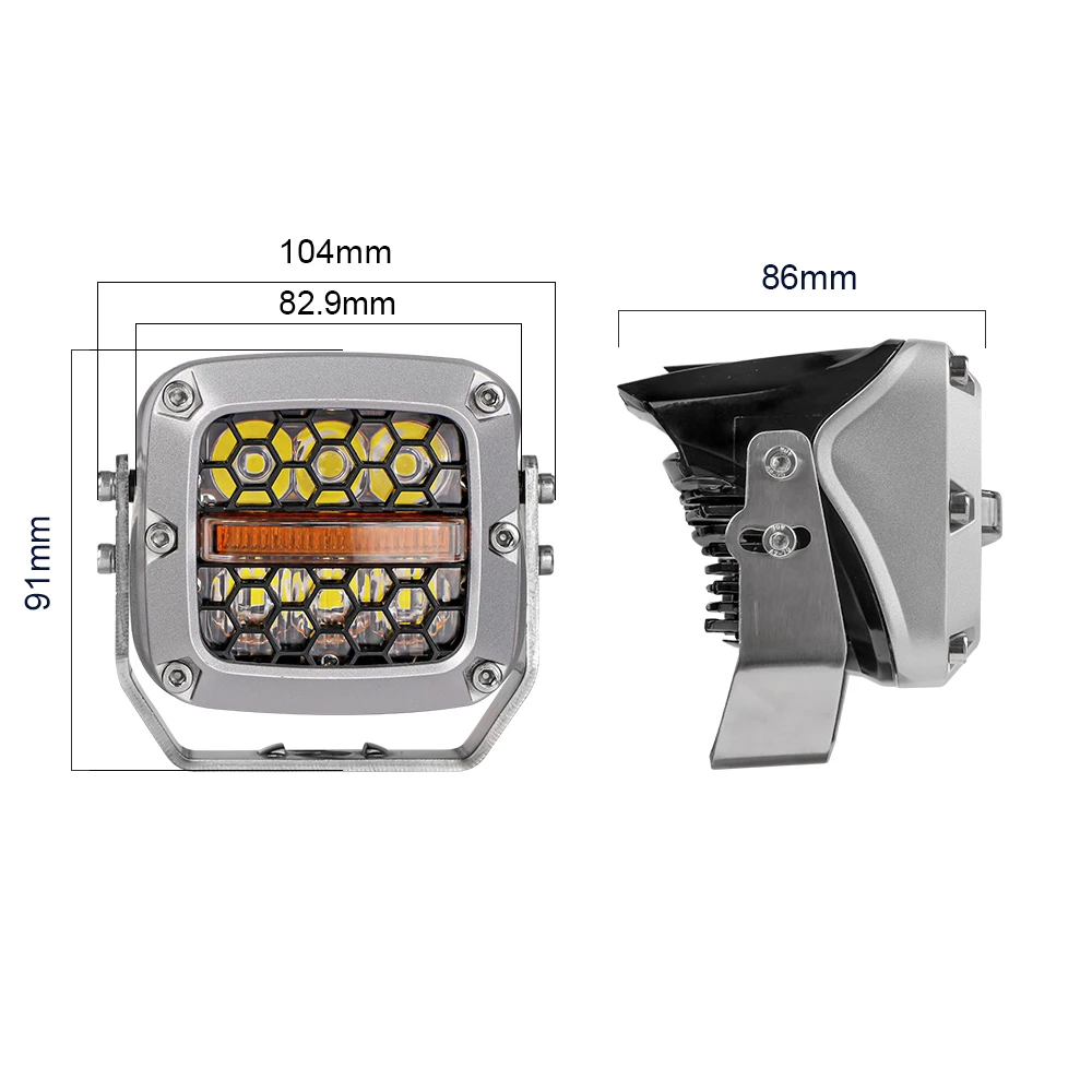 Квадратная Светодиодная рабочая лампа Emark 60 Вт 3 5 дюйма Автомобильные дневные