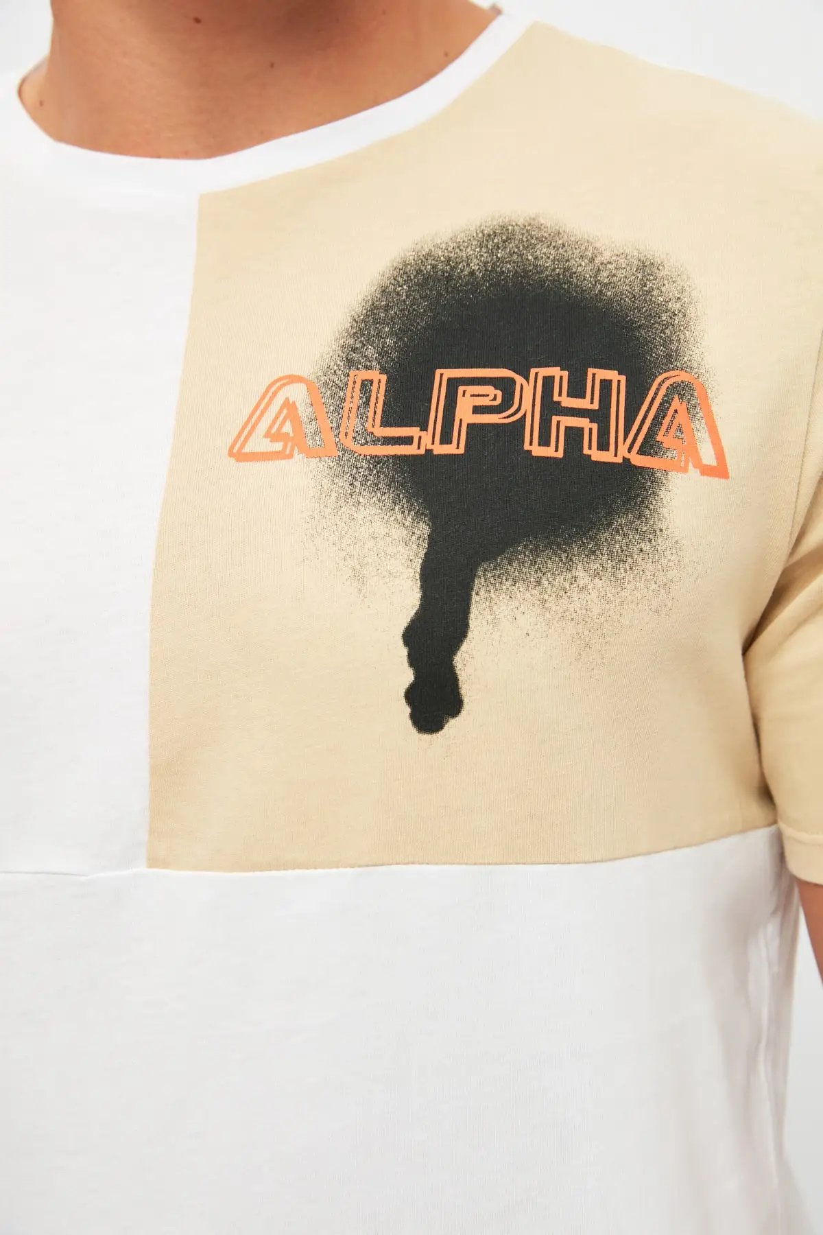 

Trendyol Male Long Fit Cycling Neck Short-Sleeve Printed T-Shirt TMNSS21TS0949