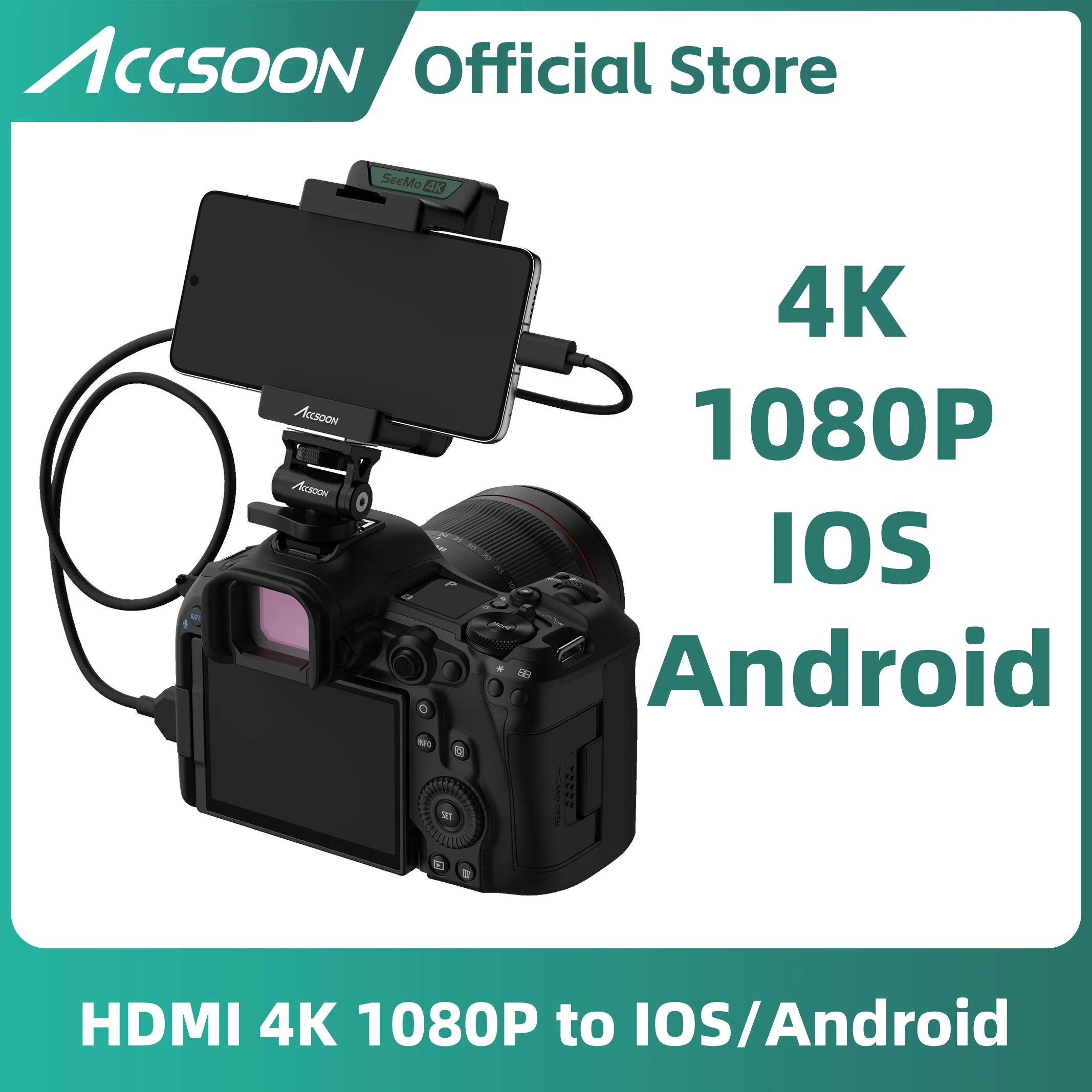 Фото ACCSOON SEEMO HDMI Передача видео через кабель Карта захвата Камера 1080P60 Запись видео HDMI для iPhone iPad Прямая трансляция №1