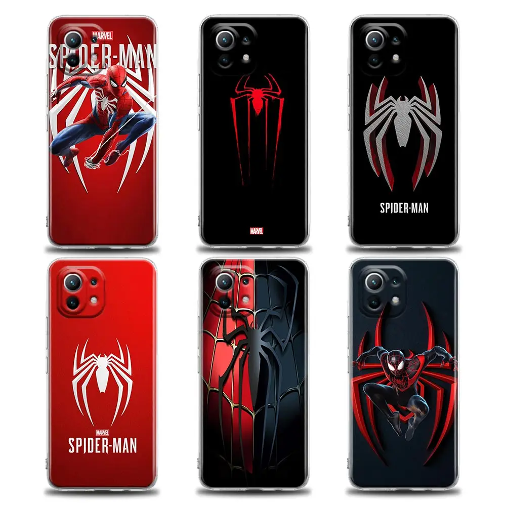 

Phone Case for Xiaomi Mi 11 10 Lite 10T 9 SE 11T Note 10 Pro Poco X2 M3 F3 X3 M4 Case Silicone Cover Marvel Spaiderman with Logo