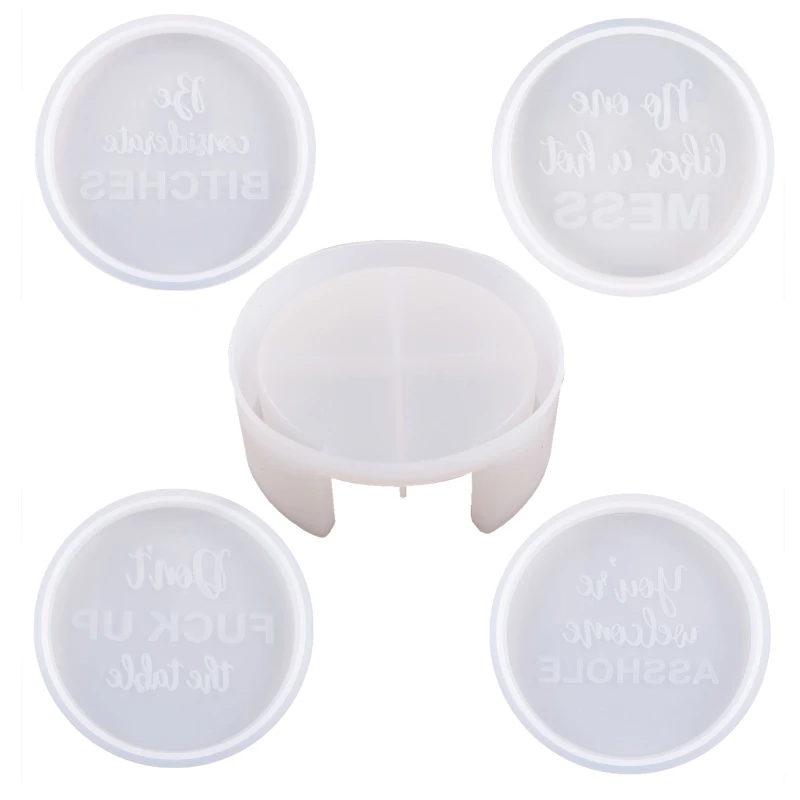 

5 Sets Round Resin Casting Coaster Mold DIY Art Craft Cup Mat Storage Box Mold