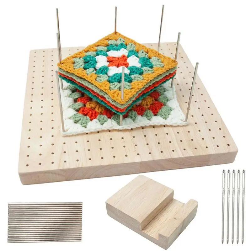 

Деревянная доска с блокировкой и 324 небольшими отверстиями, бабушка, квадратная доска для вязания, для настройки шитья, рисунок для вязания