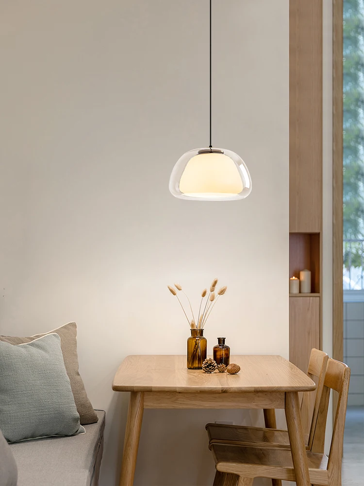 

Dining-Room Lamp Danish Cream Jelly Single Reservoir Double Reservoirs Three-Head Small Droplight Kitchen Island Bar Table Lamp