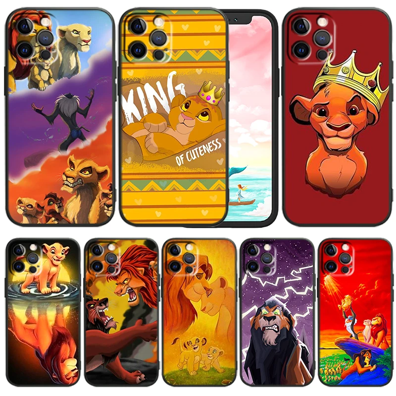 

The Lion King Disney Phone Case For iPhone 14 13 12 Mini 11 XS Pro Max X XR 8 7 6 Plus 5 SE 2020 Black Funda TPU Cover