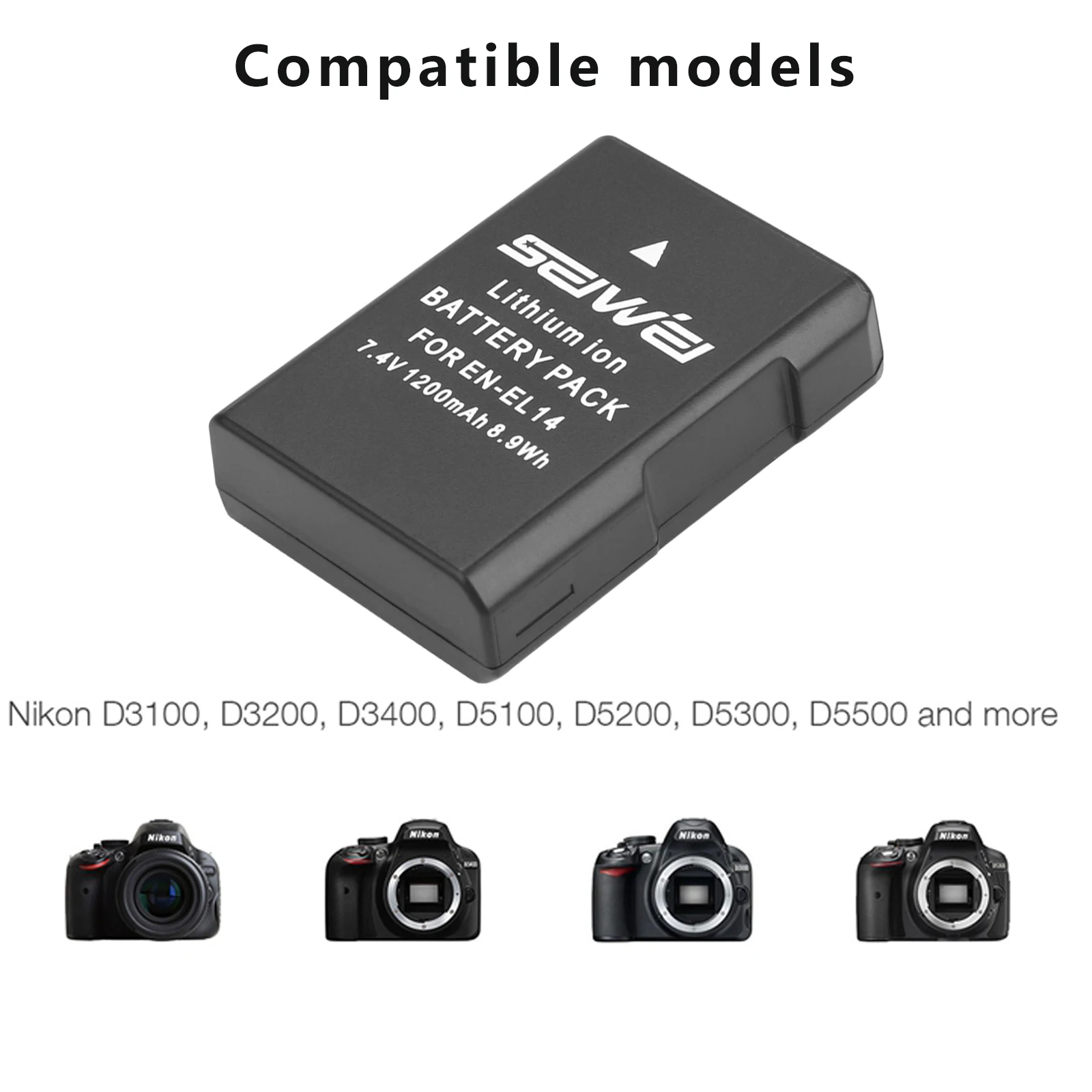 7.4V 1200mAh EN-EL14 EN-EL14a ENEL14 EN EL14 EL14a Battery  for Nikon D3100 D3200 D3300 D5100 D5200 D5300 P7000 images - 6
