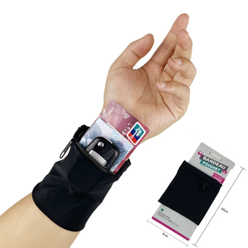 

1pc Sport Wristband Zip Wallet Sports Fitness Wrist Strap Bag Breathable Pocket Running Bag For Running Cycling Accessories