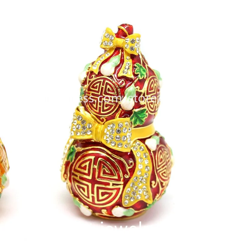 Collectible Calabash Trinket Jewelry Fengshui Cucurbit Metal Home Gourd Craft Dispplay 1 pc