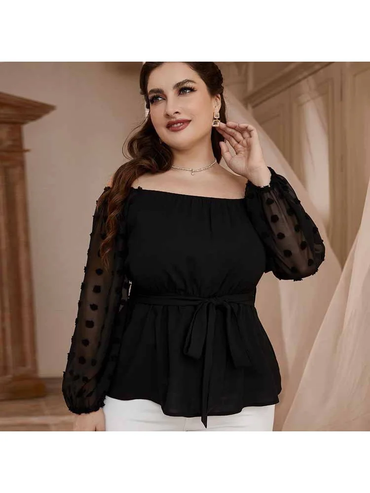 Middle East sexy large size retro solid color one-shoulder temperament commuter art jacket splicing plus size