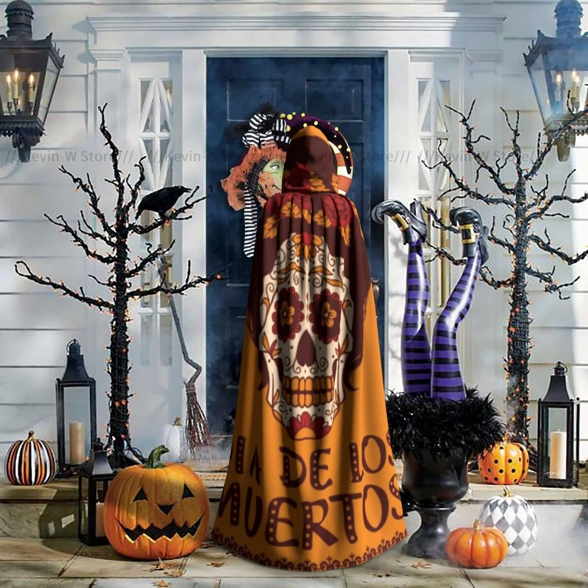 Накидка с капюшоном брикет мексиканская скелет накидка вампиром ведьмой костюм