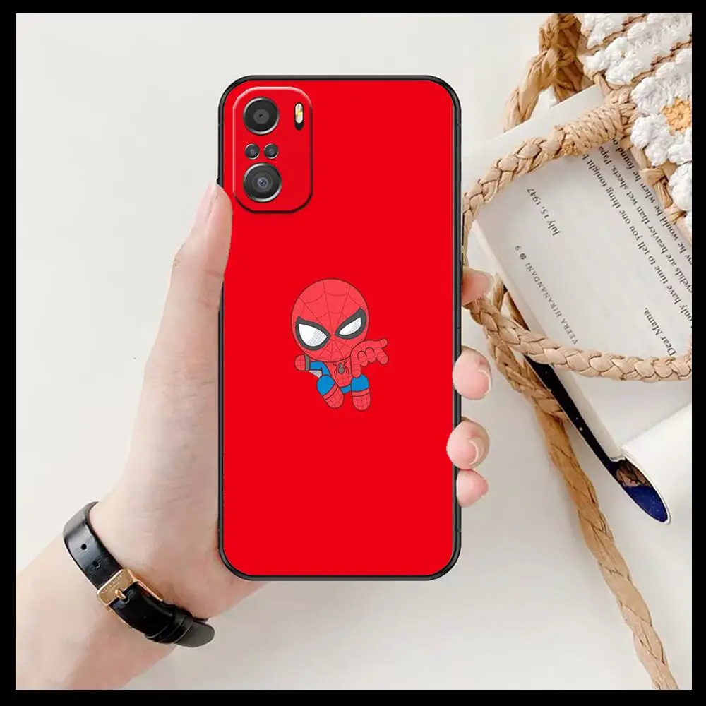 Фото Милый чехол для телефона с изображением Человека-паука Marvel для xiaomi redmi 11 Lite pro Ultra 10 9 8 MIX 4 FOLD 10T, Черный силиконовый чехол №3