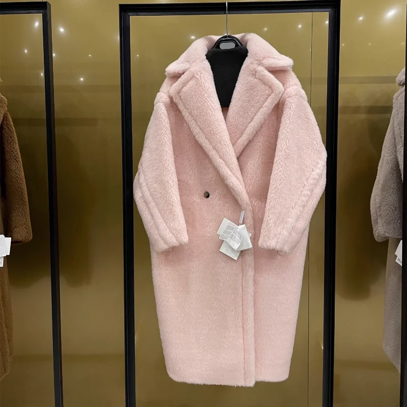 Autumn Winter Alpaca Wool Camel Fleece Fur All-in-one Coat Women High Quality Thick Warm Teddy Bear Coat Fashion Fur Outerwear