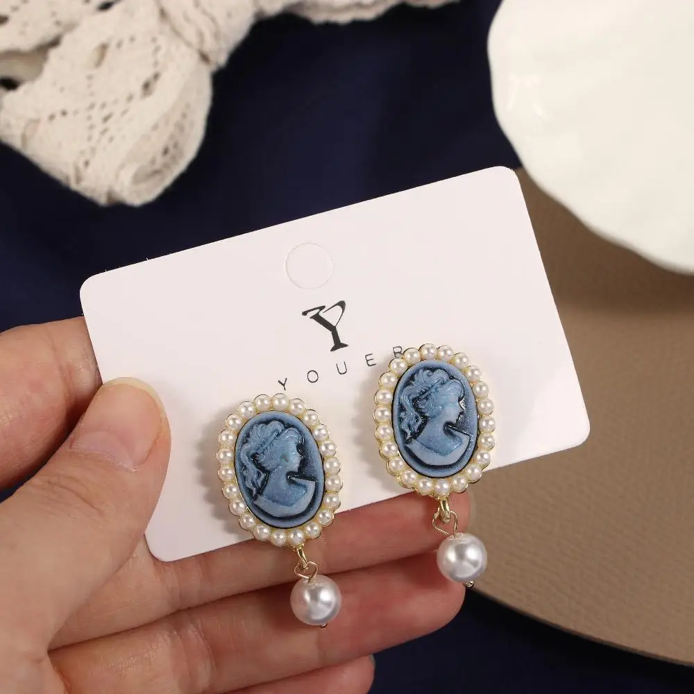 Милый портрет для девочек женские висячие серьги из французского сплава в
