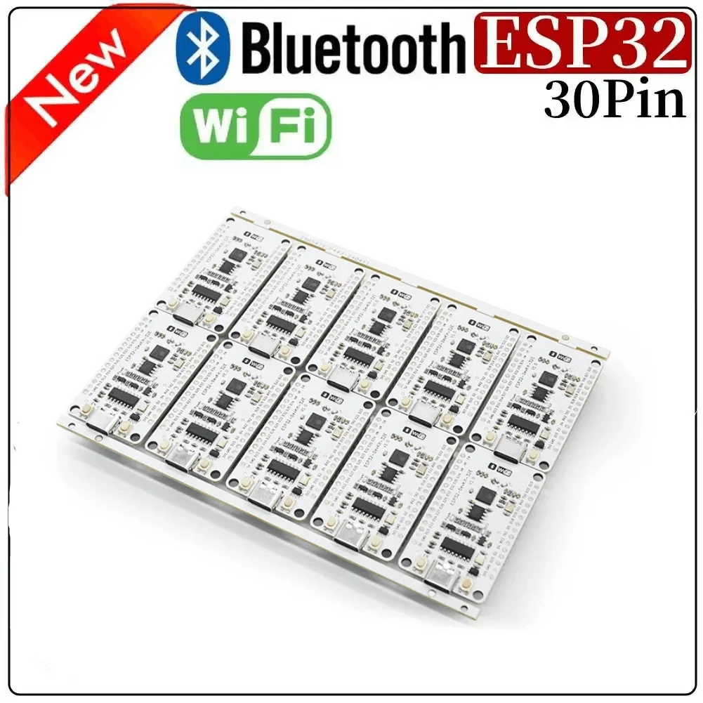 Фото Макетная плата Esp32, 30-контактный тип C, Wi-Fi + Bluetooth, двухъядерный процессор, беспроводной модуль, Esp32-devkit-32e, основная плата V3, аналогичная Esp8266 №1