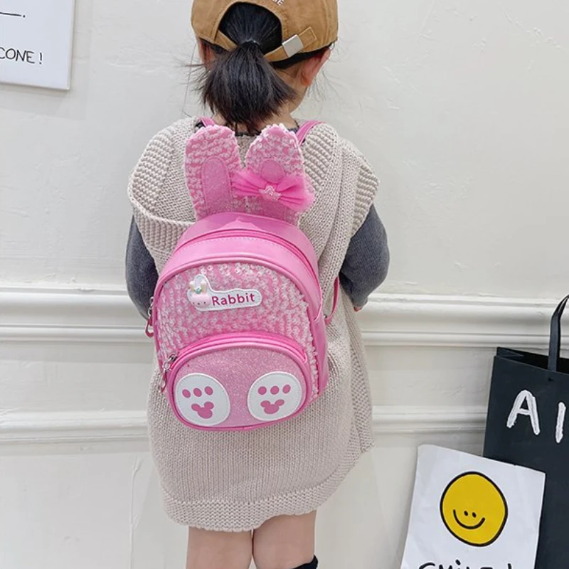 Children Rabbit School Bags In Kindergarten 3-6-year-old Small Backpacks Boy Baby Backpack Cute Little Girl Cartoon Bag for Gift