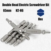 65mm length h2 h6 double head electric screwdriver bit hexagon socket magnetic batch head dual purpose impact screw driver bit