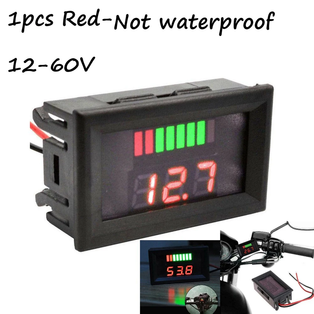 

LED Digital Voltmeter Battery Fuel Gauge Suitable For Marine Motorcycle 12V-60V Battery Capacity Meter Test Display LED Tester