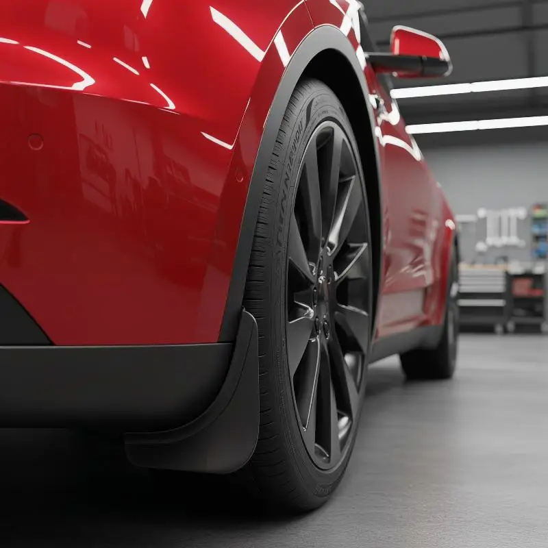 Фото Брызговики для Model Y и Model 3: Защита от грязи и брызг, сохранение первозданного состояния кузова, всепогодные, без сверления №3