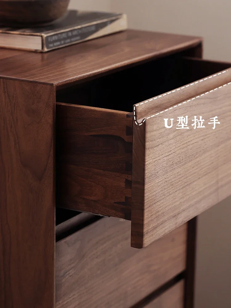 Шкаф Wudou минималистичный из черного ореха деревянный узкий шкаф для спальни