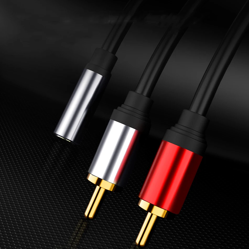 Кабель RCA 2 штекер-гнездо 3 5 мм адаптер аудиокабель Aux кабель для iPhone Edifer домашний