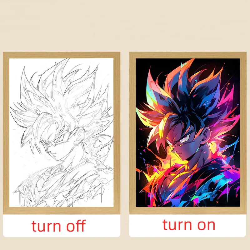 Аниме Фигурка Дракона Гоку Вегета Светодиодный Ночник Фоторамка Декор Для