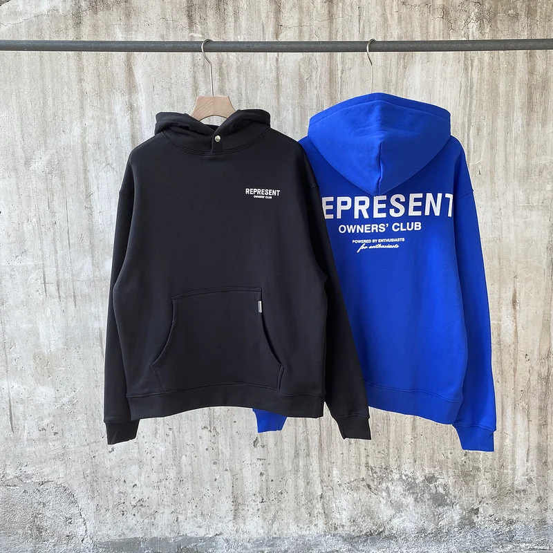 

21FW OWNERS CLUB Represent Hoodie Men Women 1:1 Best Quality Letter Printe Represent Pullover Oversized Terry Cotton Sweatshirts