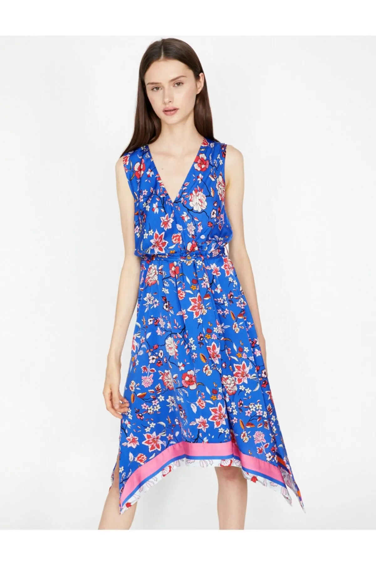 

Women's Dress Blue Floral Pattern Elegant Fashion Casual Casual Casual Short Sleeve Summer Boho Beach Dress