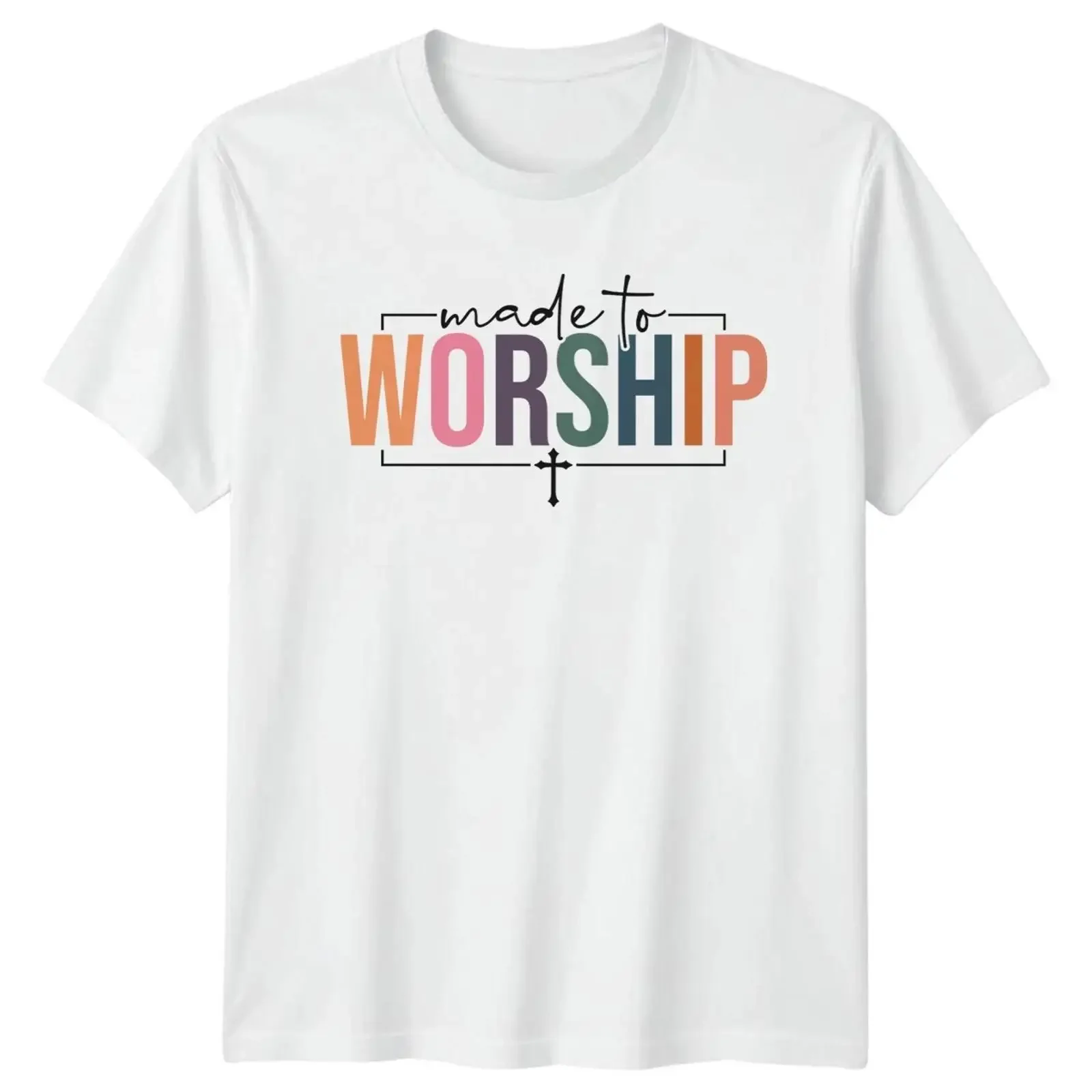 Фото Футболка Made To Worship Damen: Христианский Вера, Религия, Пасхальный Подарок для неё, винтажная, с эффектом потертости, дизайнерская одежда №1