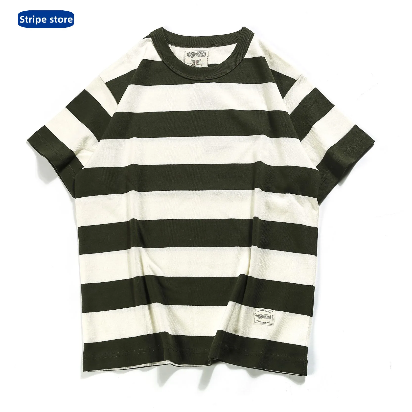 

T-shirt men new casual fashion Vintage stripe Oversized t-shirt Summer Men t-shirt Cotton short sleeve top 8 colors