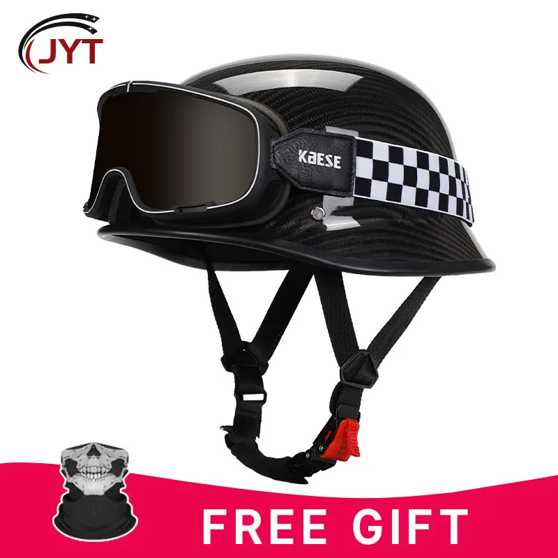 Мотошлем DOT для взрослых на половину лица шлемы из углеродного волокна