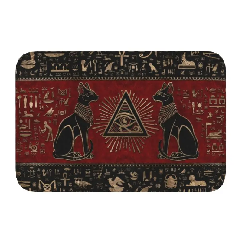 

Ancient Egypt Eye Of Horus Doormat Non-Slip Entrance Kitchen Bath Floor Door Mats Egyptian Bastet Cat Carpet Toilet Garage Rug