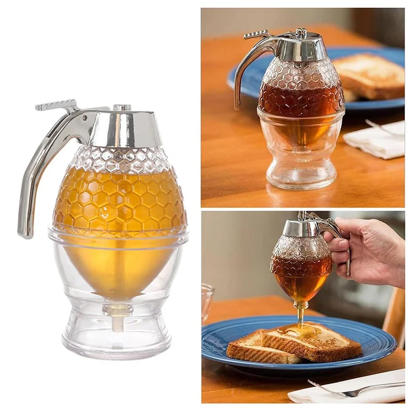 

Honey Dispenser Squeeze Bottle Honey Jar Juice Syrup Cup Bee Drip Dispenser Storage Pot Stand Holder Squeeze Bottle Kitchen Tool