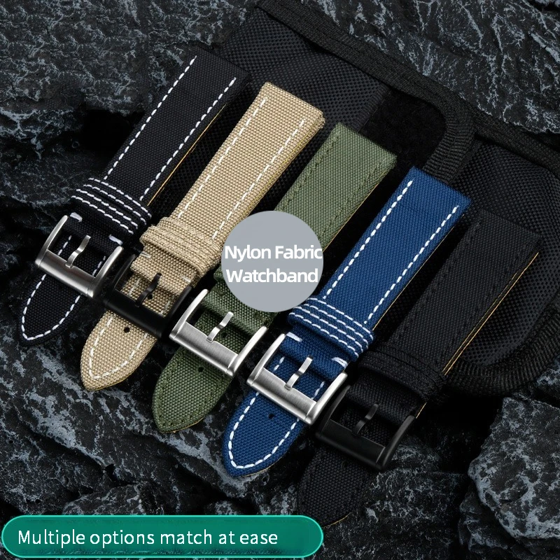 Ремешок из нейлоновой ткани для наручных часов 22 мм