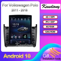 kaudiony tesla style android 10 for vw volkswagen polo sedan car dvd multimedia player auto radio gps navigation 4g bt 2011 2018