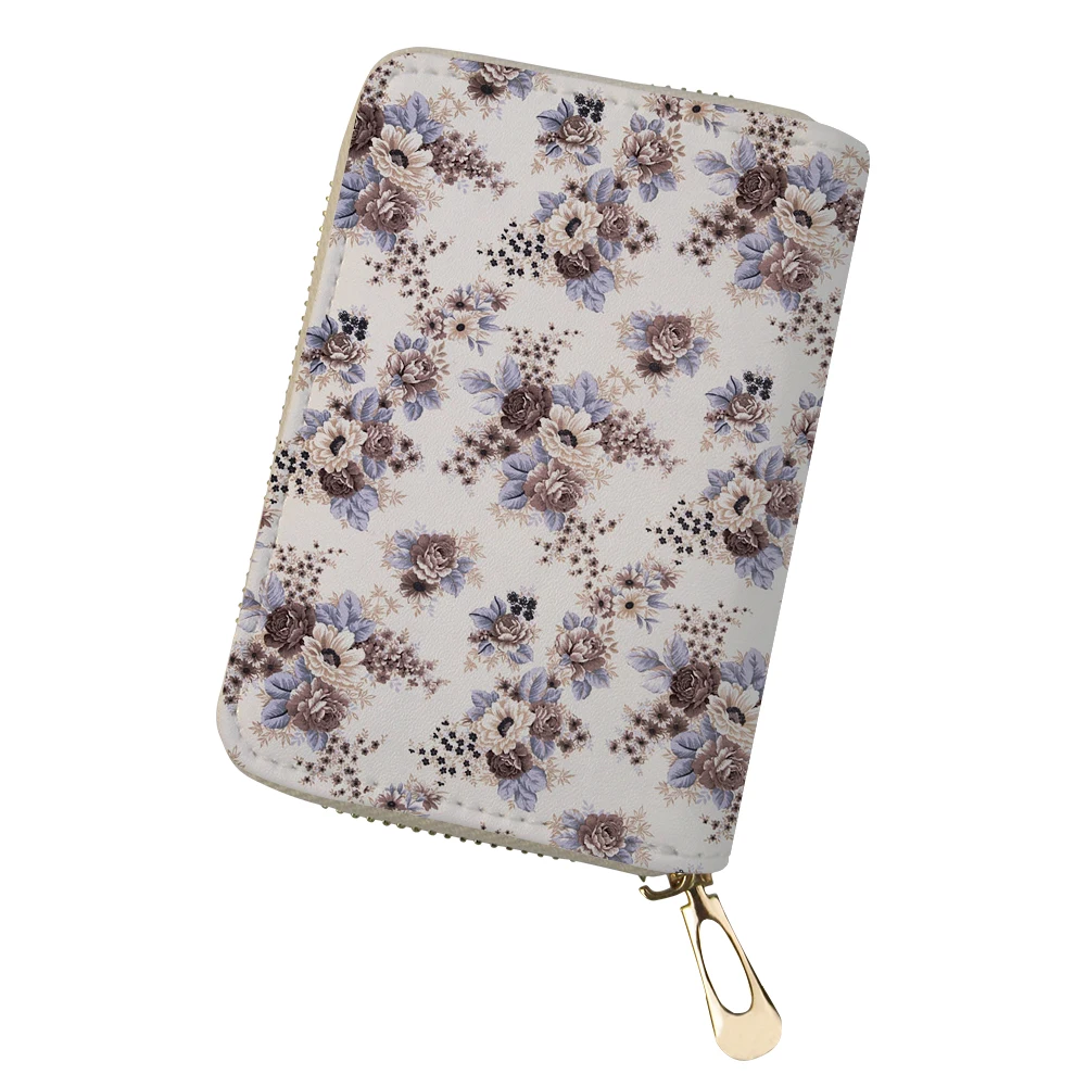 ADVOCATOR Floral Pattern Women's Card Bag Personalized Customized Zipper Card Holder Portable Mini Clutch Free Shipping