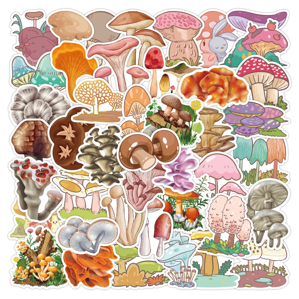 

10/30/50PCS New Retro Mushroom Personality Graffiti Stickers Car Luggage Water Cup Refrigerator Waterproof Stickers Wholesale