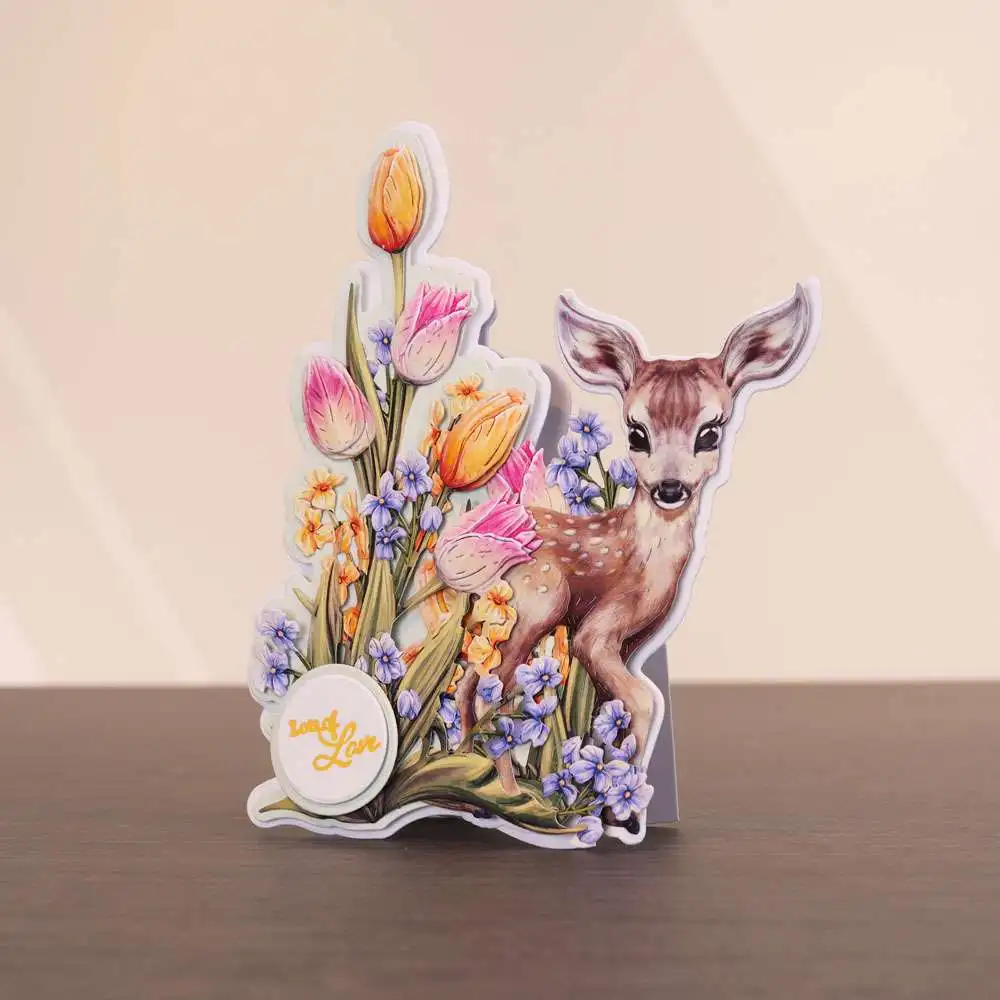Фото Набор штампов PANDALAI Terrific Tulips, металлические штампы для резки, сделай сам, альбом, декоративное тиснение, бумажные карты, ремесла, лезвие, трафареты для удара №4